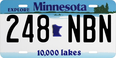 MN license plate 248NBN