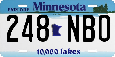 MN license plate 248NBO