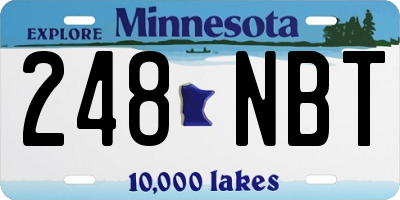 MN license plate 248NBT