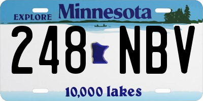 MN license plate 248NBV