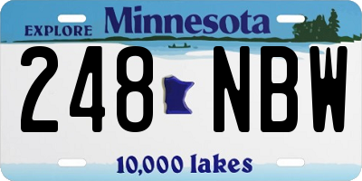 MN license plate 248NBW