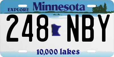 MN license plate 248NBY