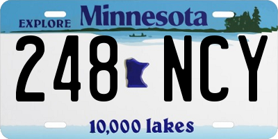 MN license plate 248NCY