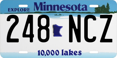 MN license plate 248NCZ