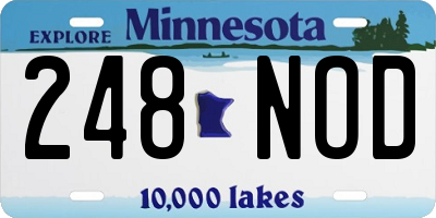MN license plate 248NOD