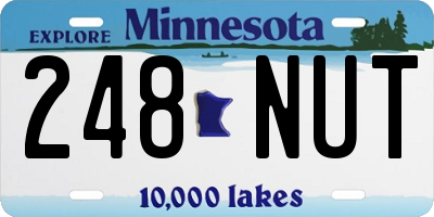MN license plate 248NUT