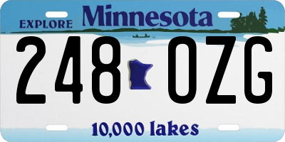 MN license plate 248OZG