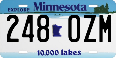 MN license plate 248OZM