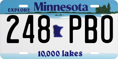 MN license plate 248PBO