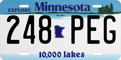 MN license plate 248PEG