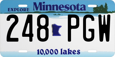 MN license plate 248PGW