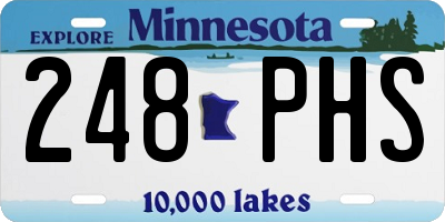 MN license plate 248PHS