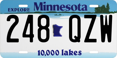 MN license plate 248QZW