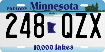 MN license plate 248QZX