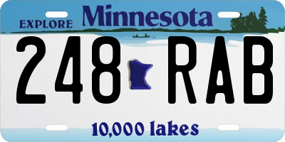 MN license plate 248RAB