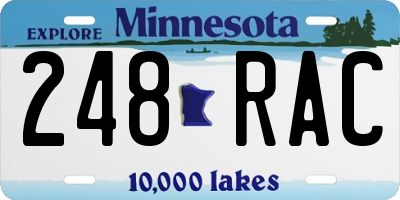 MN license plate 248RAC