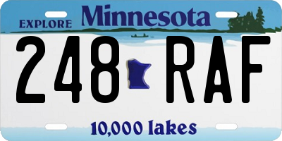 MN license plate 248RAF