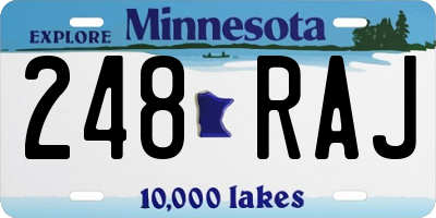 MN license plate 248RAJ