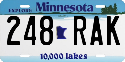 MN license plate 248RAK