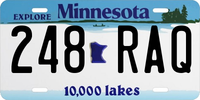 MN license plate 248RAQ
