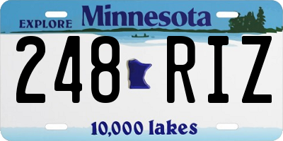 MN license plate 248RIZ