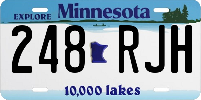 MN license plate 248RJH