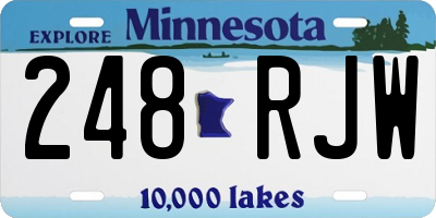 MN license plate 248RJW