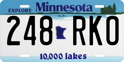 MN license plate 248RKO