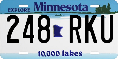 MN license plate 248RKU