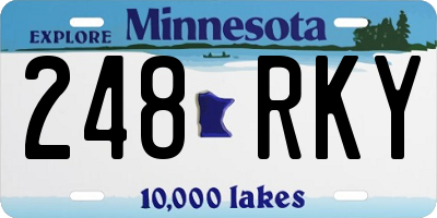 MN license plate 248RKY
