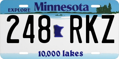 MN license plate 248RKZ