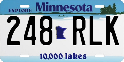 MN license plate 248RLK
