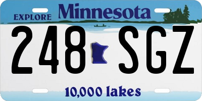 MN license plate 248SGZ