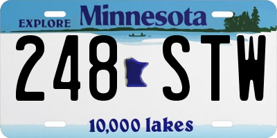MN license plate 248STW