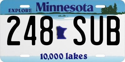 MN license plate 248SUB
