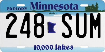 MN license plate 248SUM