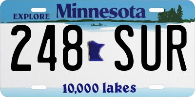 MN license plate 248SUR