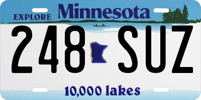 MN license plate 248SUZ