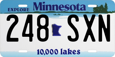 MN license plate 248SXN