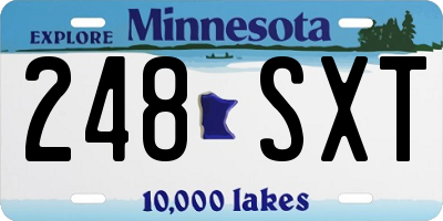 MN license plate 248SXT