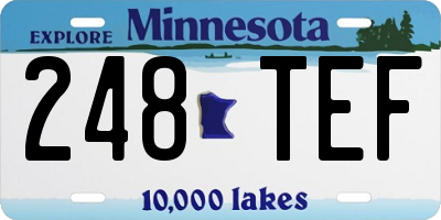 MN license plate 248TEF