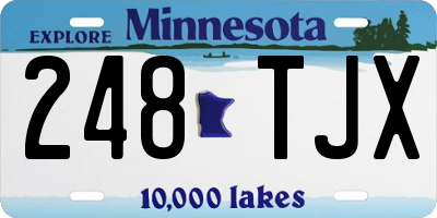 MN license plate 248TJX