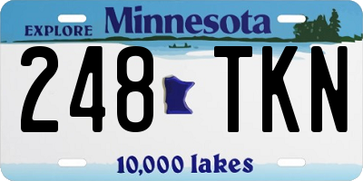 MN license plate 248TKN