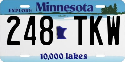 MN license plate 248TKW