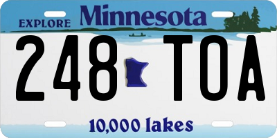 MN license plate 248TOA