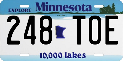 MN license plate 248TOE
