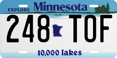MN license plate 248TOF