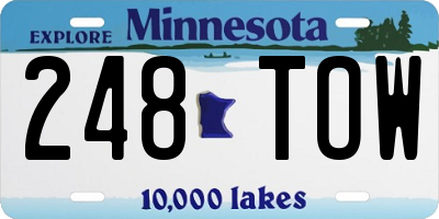 MN license plate 248TOW