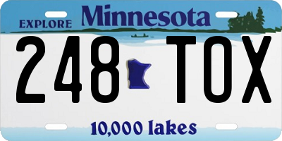 MN license plate 248TOX