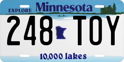MN license plate 248TOY